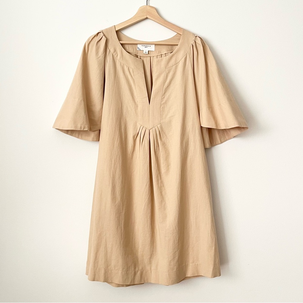 Tuckernuck Pomander Place Finley Mini Shift Dress Size L Khaki Tan Summer Resort